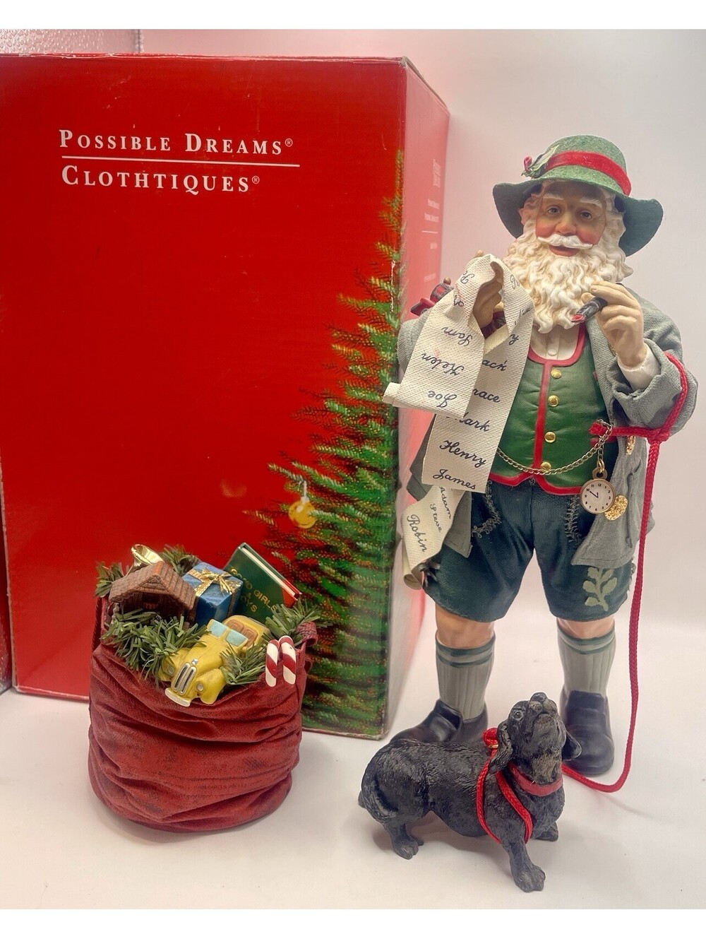 1998 Clothtique Possible Dreams Santa Christmas In The Alps #713171 w/ Box